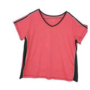 Made For Life Womans 2X Orange  V-Neck Moisture Wicking Breathable